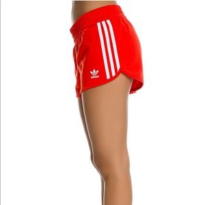 Adidas Originals Three Stripe Shorts in Red